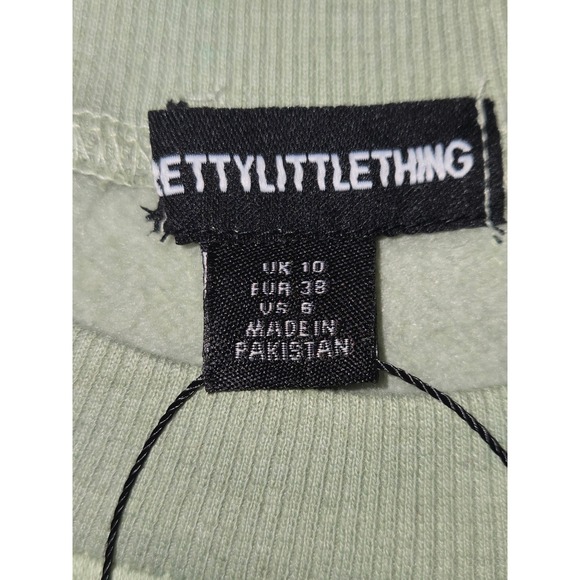 PrettyLittleThing Women's Sweatshirt Oversized Sage Green US SZ 6 - Picture 3 of 10